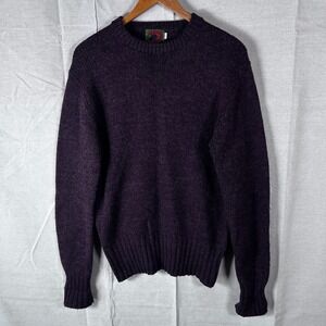 Vintage Boston Traders Mens Purple Knit Crewneck Sweater Pullover Size XL